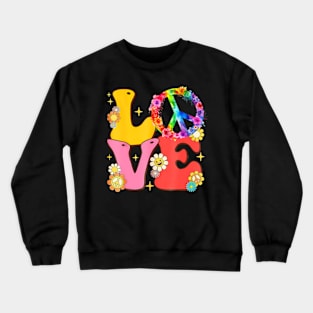 PEACE SIGN LOVE T Shirt 60s 70s Tie Dye Hippie Costume Crewneck Sweatshirt